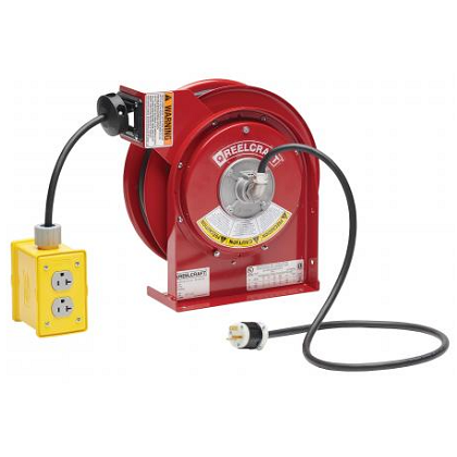 L 4525 123 7Q - 12/3 25' Premium Duty Quad Box Outlet Power Cord Reel
